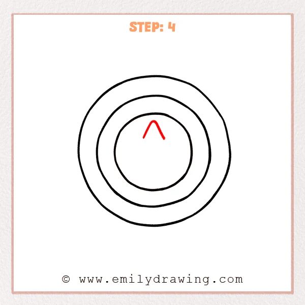 how to draw a captain americas shield - Concentric rings with two short lines forming the top point of the center star on Captain America’s shield.
